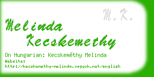 melinda kecskemethy business card